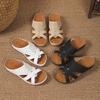 Women's Summer New Slope Heel Slippers Women's Cross I-shaped Solid Color Outerwear Beach Cool Slippers