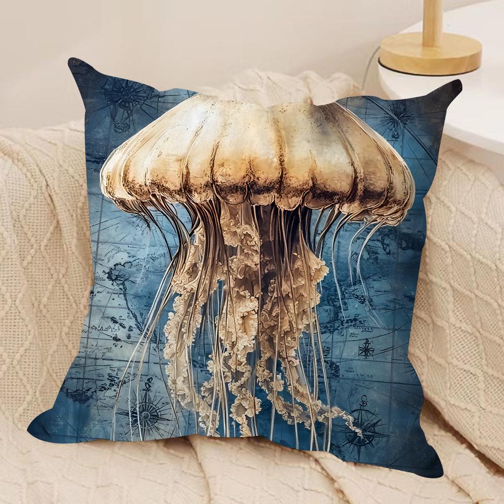 The Retro Age Of Navigation Cushion Cover Silky Short Plush Invisible Zipper Dustproof Sofa Pillow Case For Home Decor