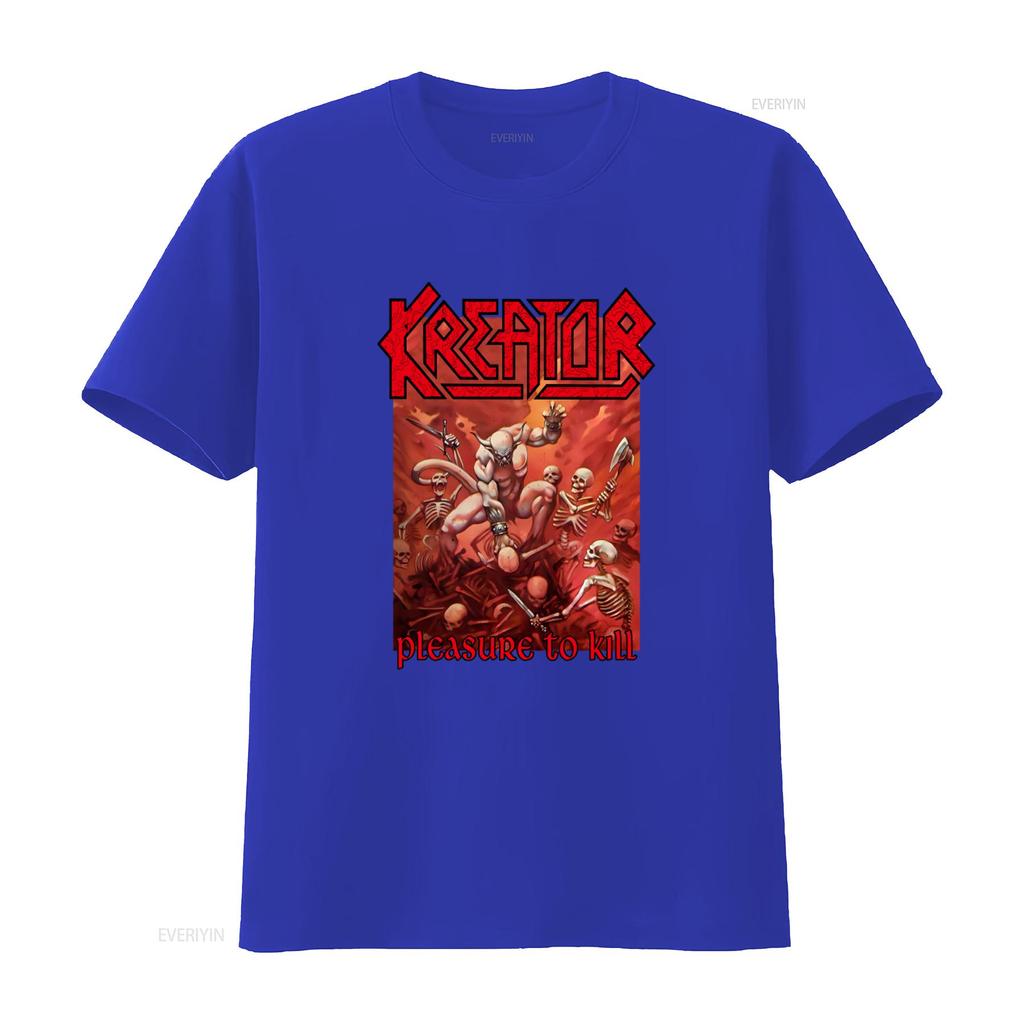 KREATOR Pleasure To Kill Print T Shirt for Men Heavy Metal Band Design Available In S Size Vintage Washed Versatile Casual