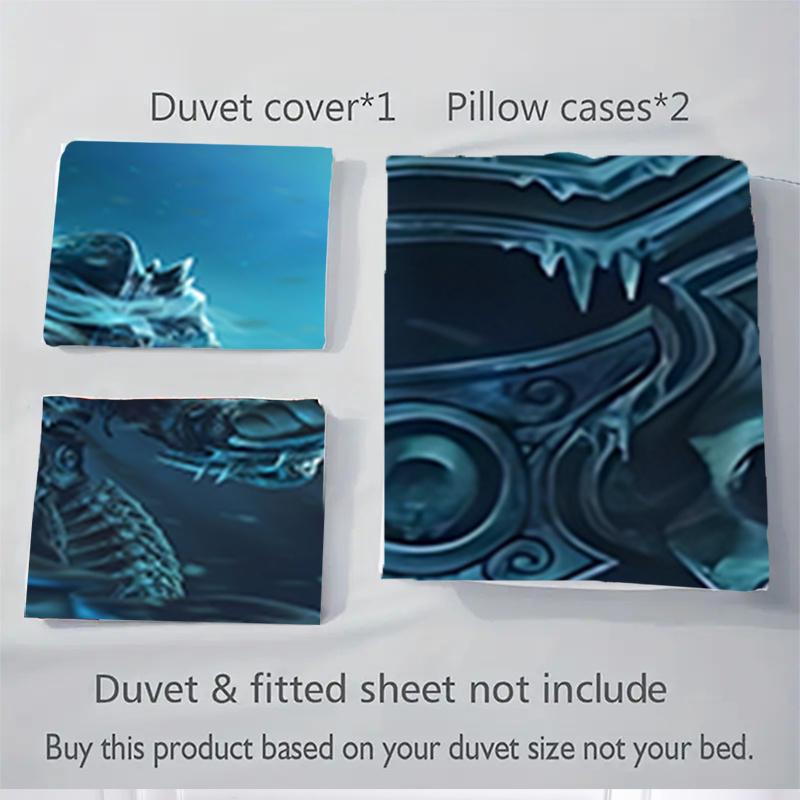3pcs Icy Armor Fantasy Warrior Home Decor Bedding Set-Perfect for Bedroom, Guest Room, Living Room, Hotel, Holiday Gift, Fans, Travel, Daily