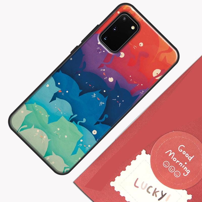 Cute Cartoon Cats Collage Phone Case For Samsung Galaxy S24 S26 Ultra S20 S21 S22 S23 S25 Plus S10 S25 FE Cover Shell