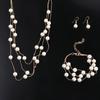 Beaded Bracelet Earrings Wedding Jewelry Sets Bridal Set Pearl Necklace Necklace Earrings Sets