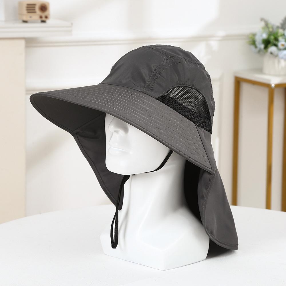 Summer Large Brim Fisherman Caps for Men Women Outdoor Mountaineering Cycling Sunscreen Hats Face Neck Protection Shawl Hats
