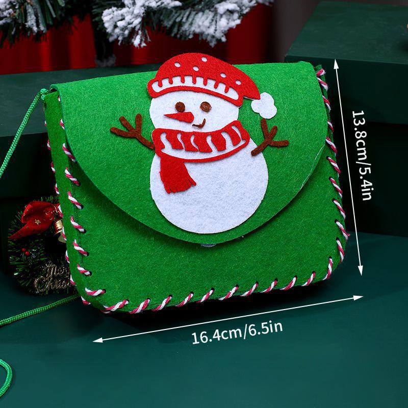 Christmas Heartfelt Gift DIY Handmade Backpack Material Santa Claus Snowman Tree Backpack Shoulder Bag Christmas Decorations