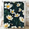 Floral Dark Green Bath Curtain Waterproof Decorative Shower Curtain In White Yellow Colors Modern Home Decor Accessories (180X24