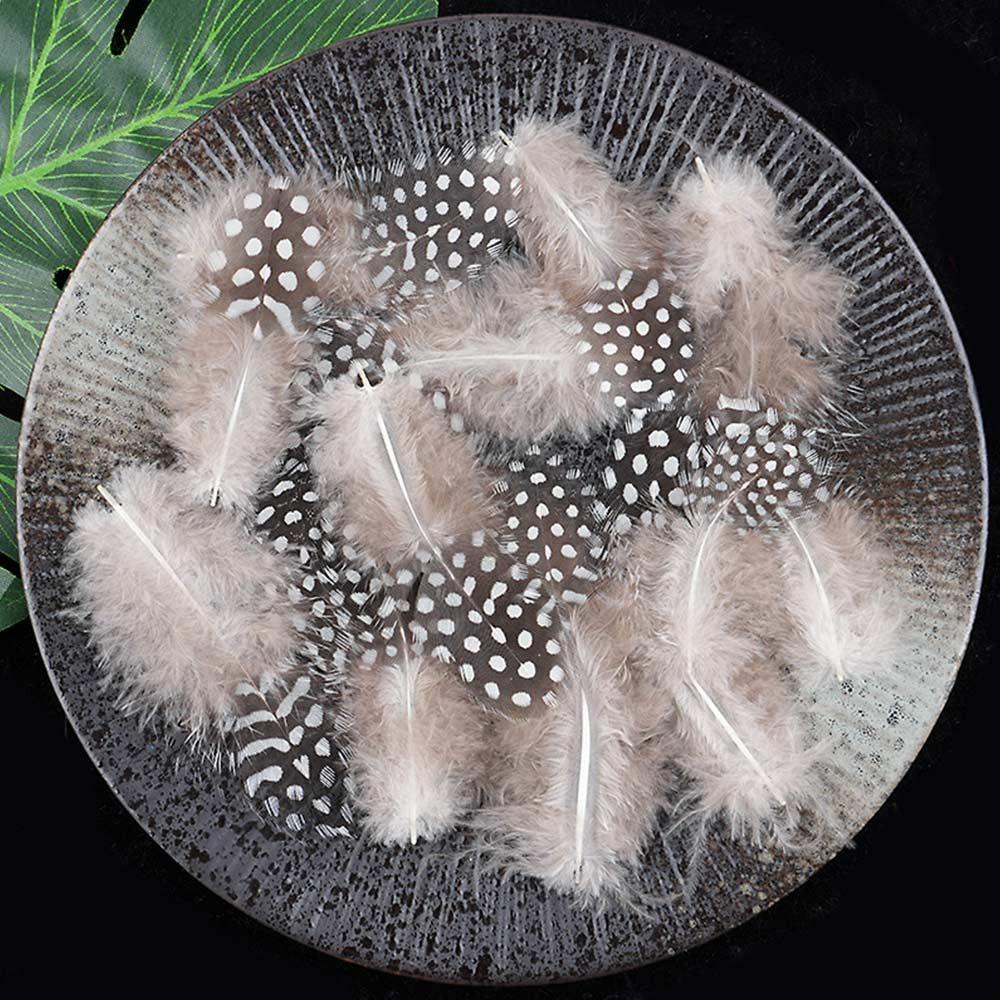 

50pcs Small Size Natural Feathers Spotted Pattern Natural Color Fowl Feathers Real Plumes Multicolo Fake Eyelashes DIY чорний