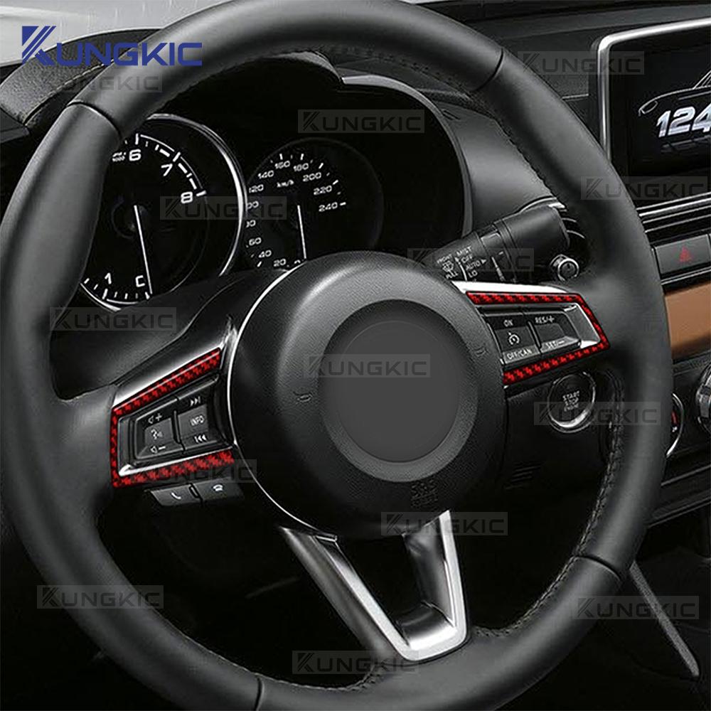 Weicher Kohlefaser-Aufkleber für Mazda MX-5 MX5 Miata Roadster ND ND2 MK4 2015-2025/Fiat 124 Spider 2016-2020 Auto-Lenkrad