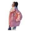 Pink fake two-piece hooded down cotton-padded clothes for women's winter new design student cotton-padded clothes and bread clothes