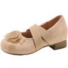 Retro Style Thick Heel Flower Women Mary Jane Shoes Ladies Casual Shallow Eelgant Round Toe Shoes