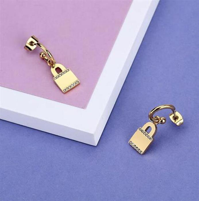 Boucles d'oreilles - Morellato - SAVL09 - Plaquées or - Pendentifs cadenas - Cristaux clairs