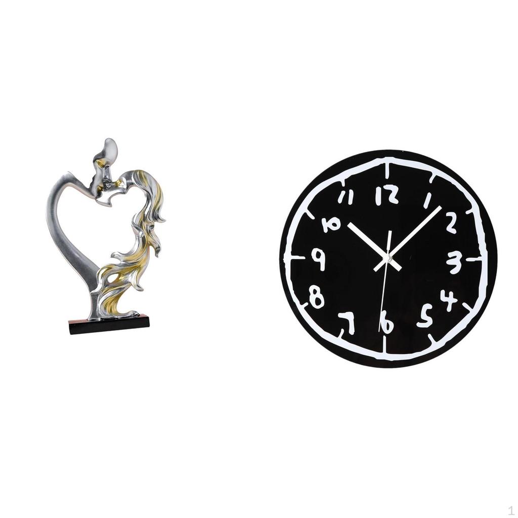 Figurine Clock Modern Minimalist Art Statue for Bedroom Wedding Bookshelf Cabinet Home Kitchen