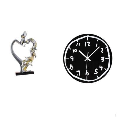 Figurine Clock Modern Minimalist Art Statue for Bedroom Wedding Bookshelf Cabinet Home Kitchen