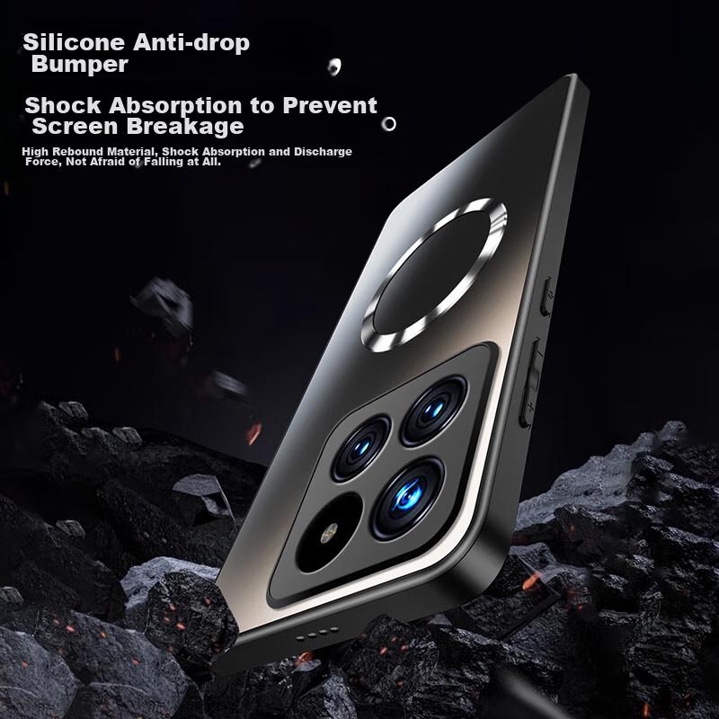 Phone Case for Xiaomi 14 Pro, Protective Cover with Magnetic Charging, Ultra-Thin Frosted Full Protection Anti-Drop Design, Graphite Black