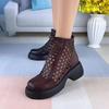 Fashion Summer New Roman Sandals Women Vintage Fashion Platform Mesh Breathable Thin Cutout Sleeve Booties