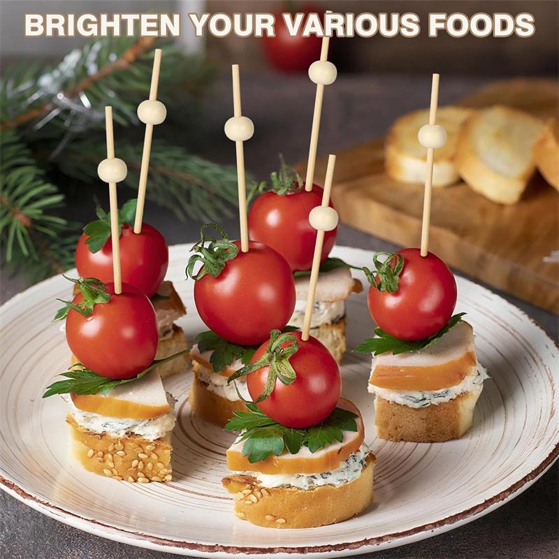 100 Stück Bambus Obstgabel Cocktailspieße Spieße Einweg Obstgabel Cocktailspieße Gabeln Food Picks Hochzeitsparty