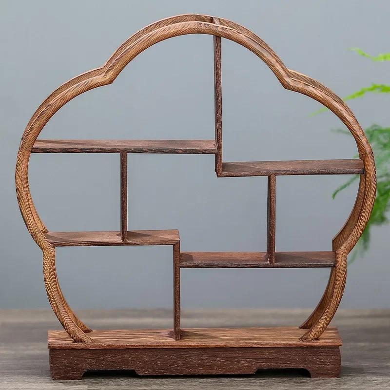 Chinesischer Massivholz-Antikrahmen Antikstil Wohnzimmer Veranda Dekoration Ausstellungsrahmen Büro Teetisch Dekoration Tassenhalter