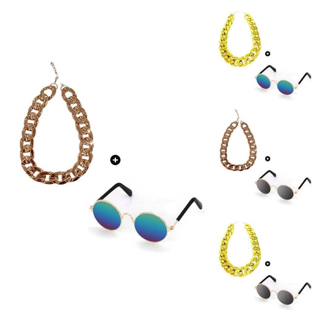 Cute Trendy And Pet Party Accessories Necklace With Sunglasses For Dogs And Cats