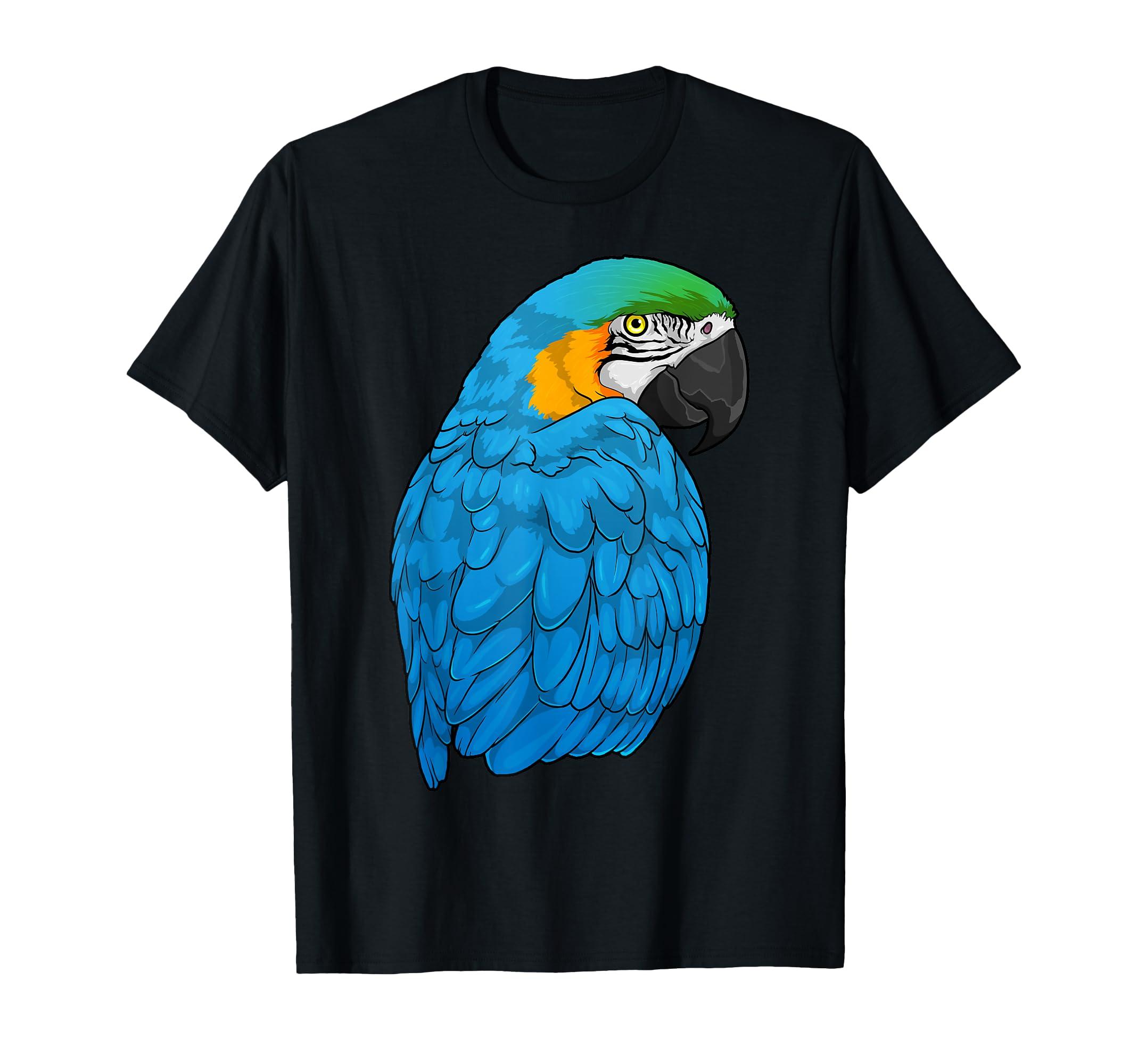 

Colorful Blue and Yellow Macaw Parrot Bird Arauna T-Shirt чорний