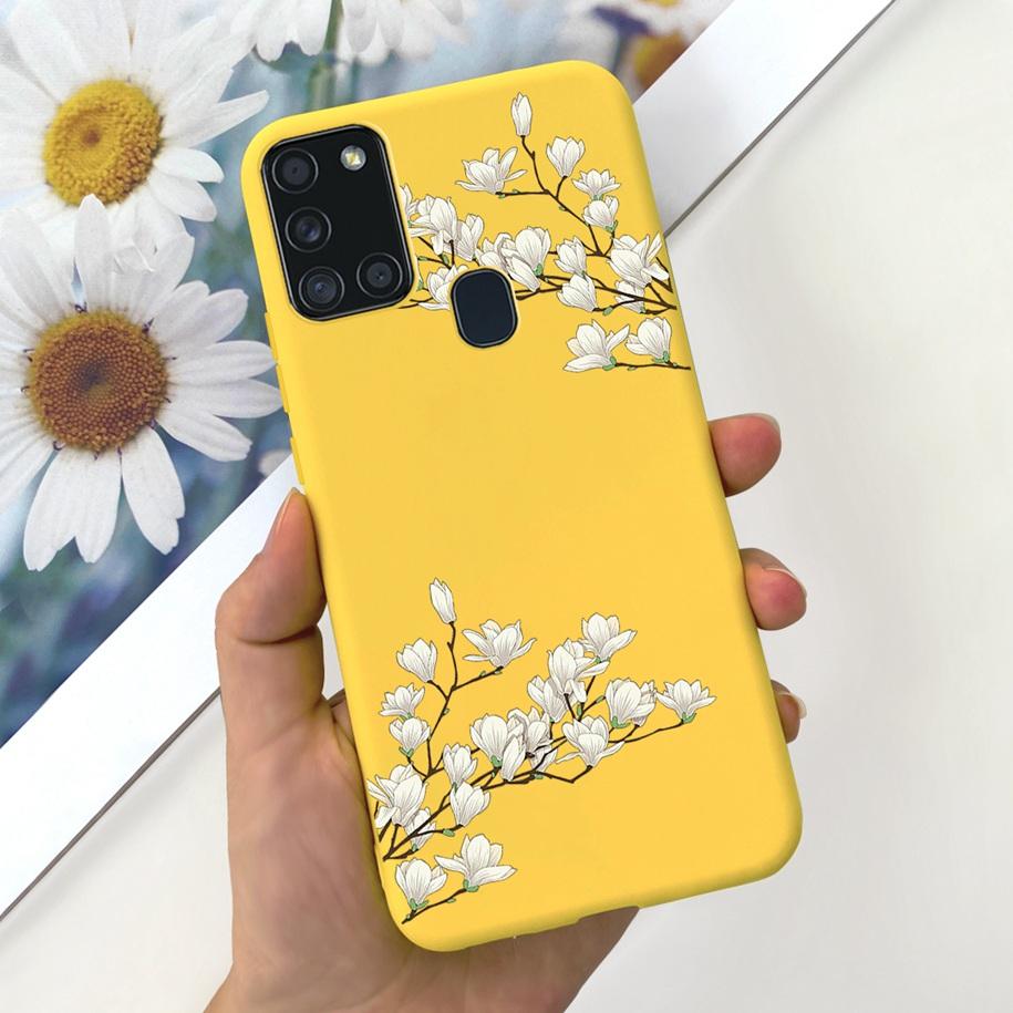 For Samsung A21S Case SM-A217F A 21S Back Cover Fashion Flower Cartoon TPU Soft Silicone Phone Case For Samsung Galaxy A21s Capa