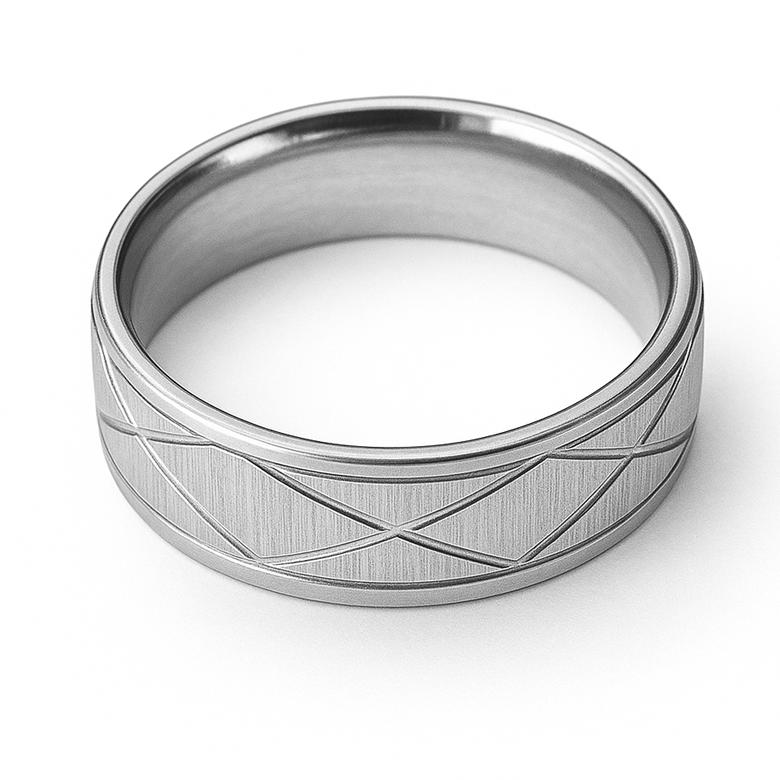 Mark-4 Rhombus Pattern Ring (6Mm)