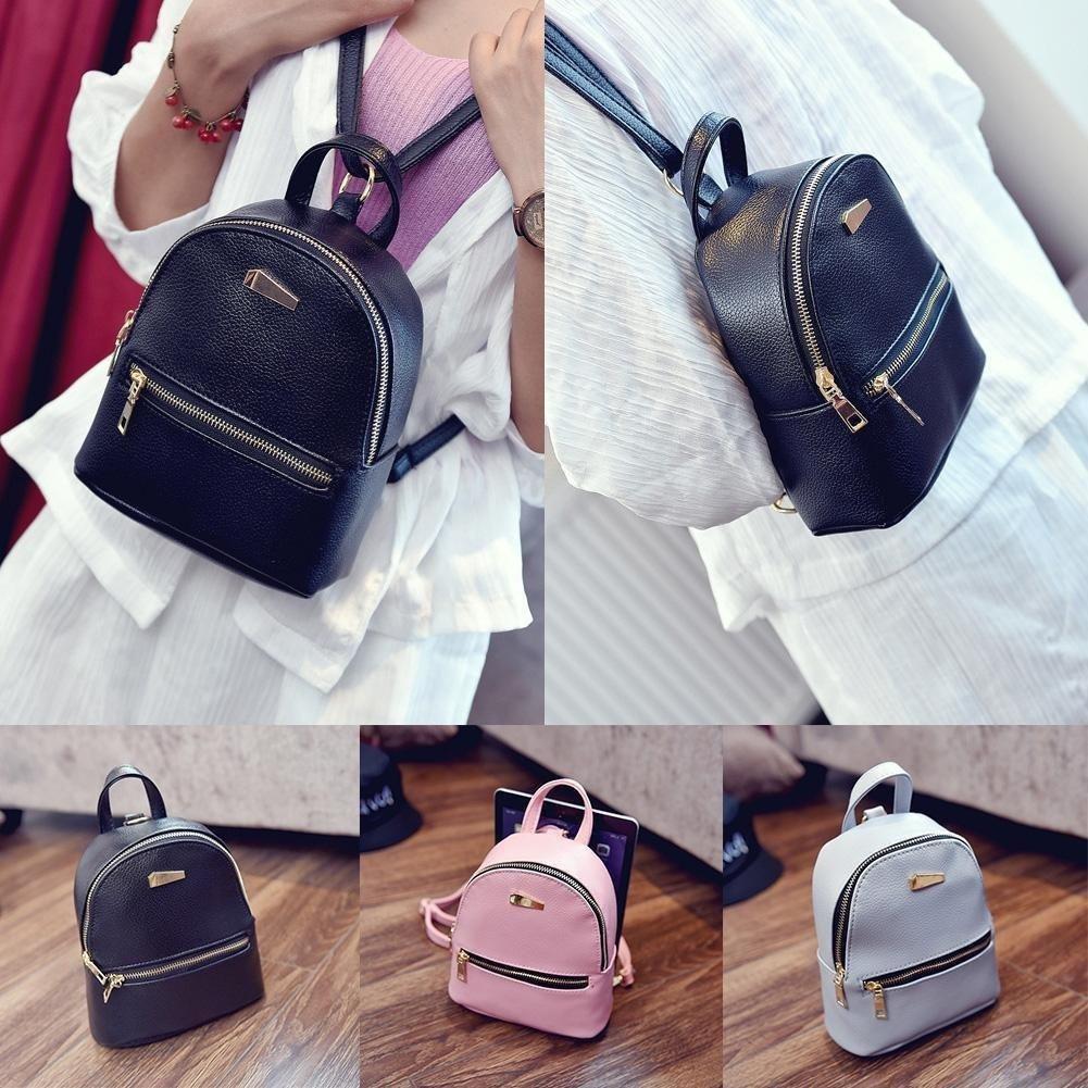 Stylish Women's Mini Backpack Pu Leather Shoulder Bag For School And Travel Use