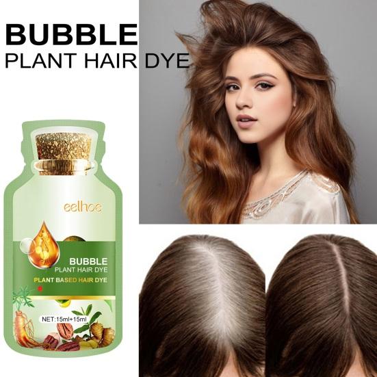 10Pcs 30ML Blase Haar Farbstoff Sanfte Natürliche Pflanzen Extrakt Färbung Shampoo Männer Frauen Botanische Blase Färben Schaum