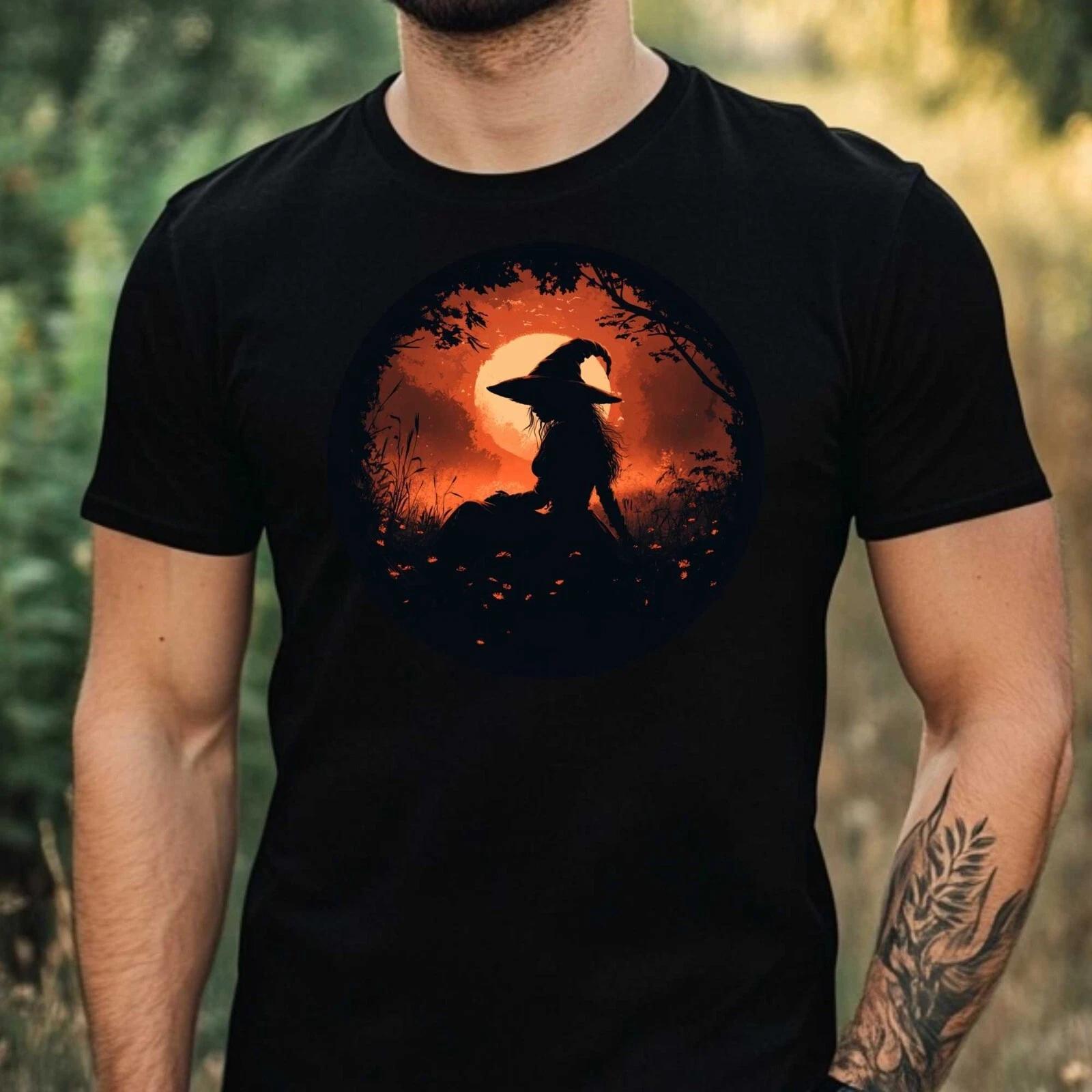 T-Shirt Herren Gruselige Hexe Motiv Baumwolle Größe XS bis 5XL L