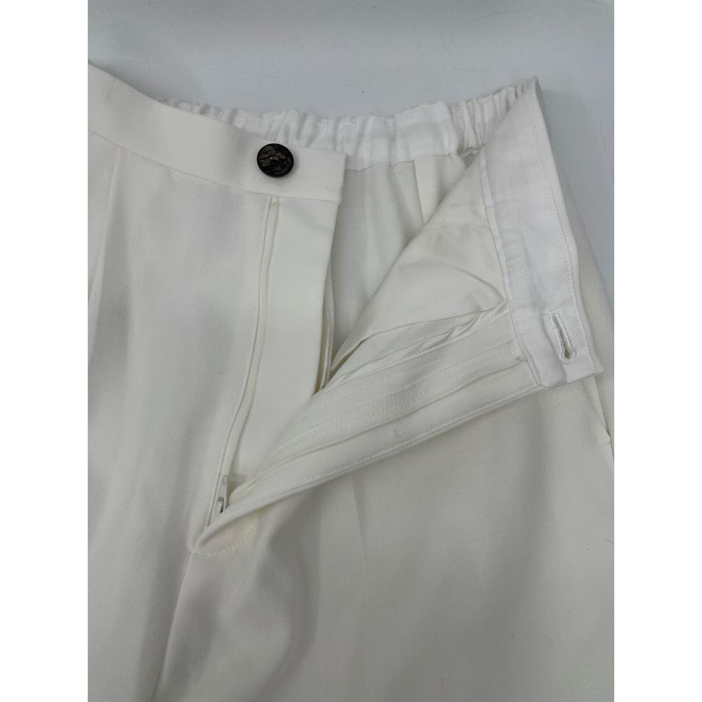 ENFOLD 24Stainless Steel White Rayon Blend SLIM STRAIGHT-TROUSERS Bottoms 36 whiteUsed