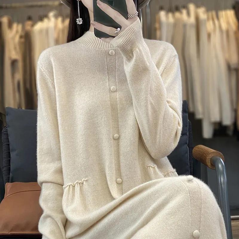 Autumn and Winter Women's Knitted Dress Women's Cashmere Dress Soft and Warm