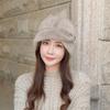 New mink fur hat, whole real mink fur, women's winter warm ear protectors, short edge sun top hat