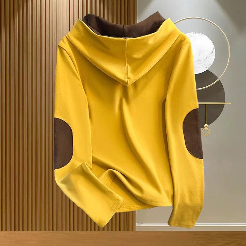 

2025 Women s Fashion Color Block Hooded Base Layer: Winter Warm Half-Zip, Slimming Long Sleeve Top M (85-100 lbs)