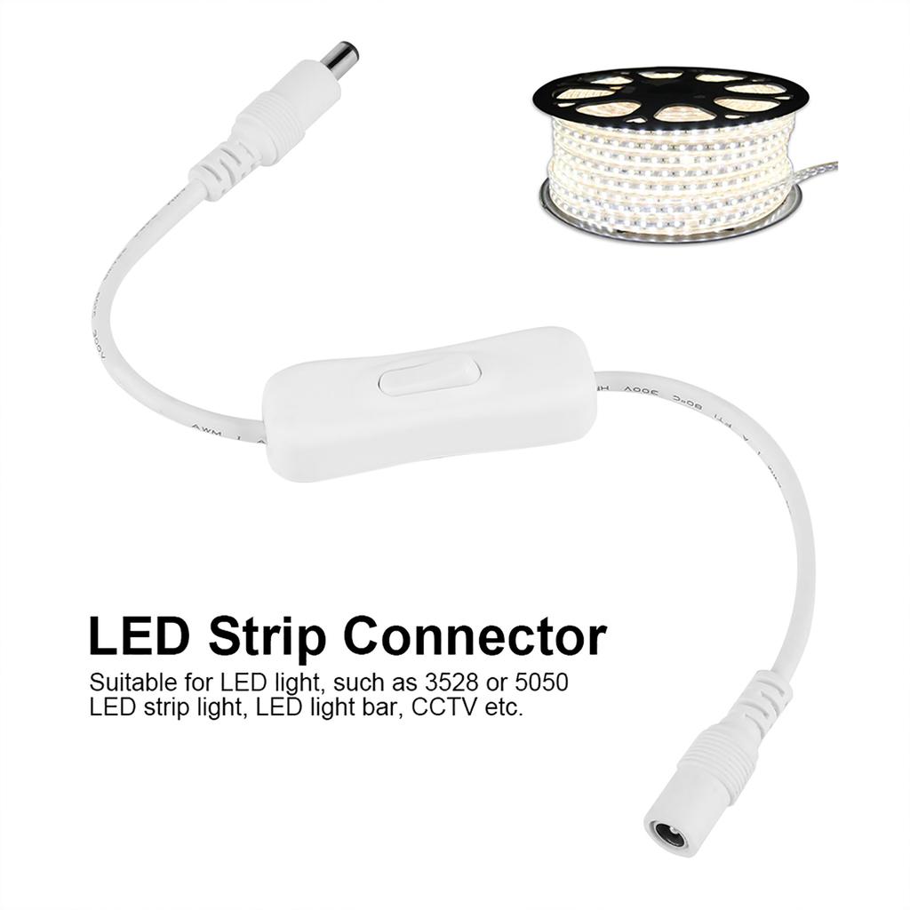 5Pcs 28.5cm   Power Adapter Connector Inline with ONCelsiusOFF   for LED Strip Lights White