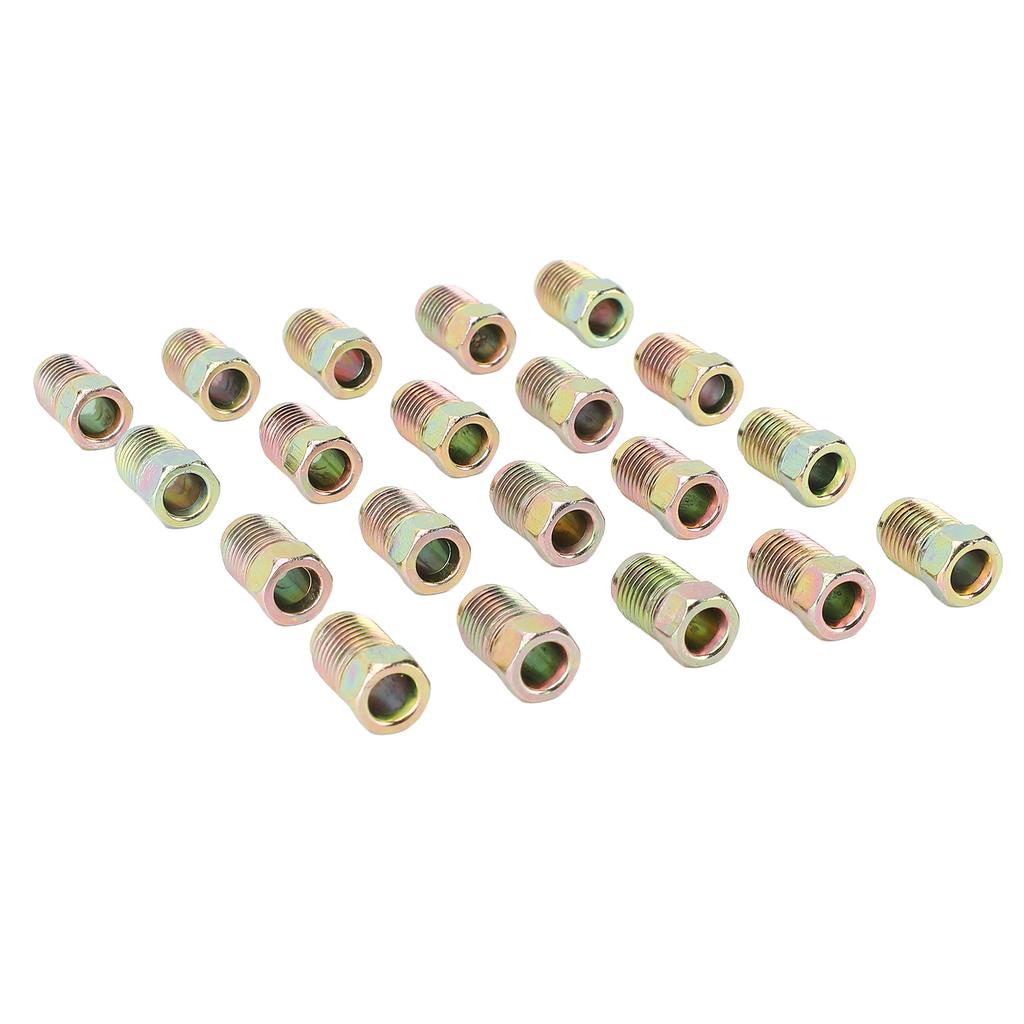 20 Stück Bremsleitungsmuttern Fittings M10 X 1mm Metrische Bremsleitungs-Invertbördel-Fittings für 3/16 Zoll Bremsleitungsrohr