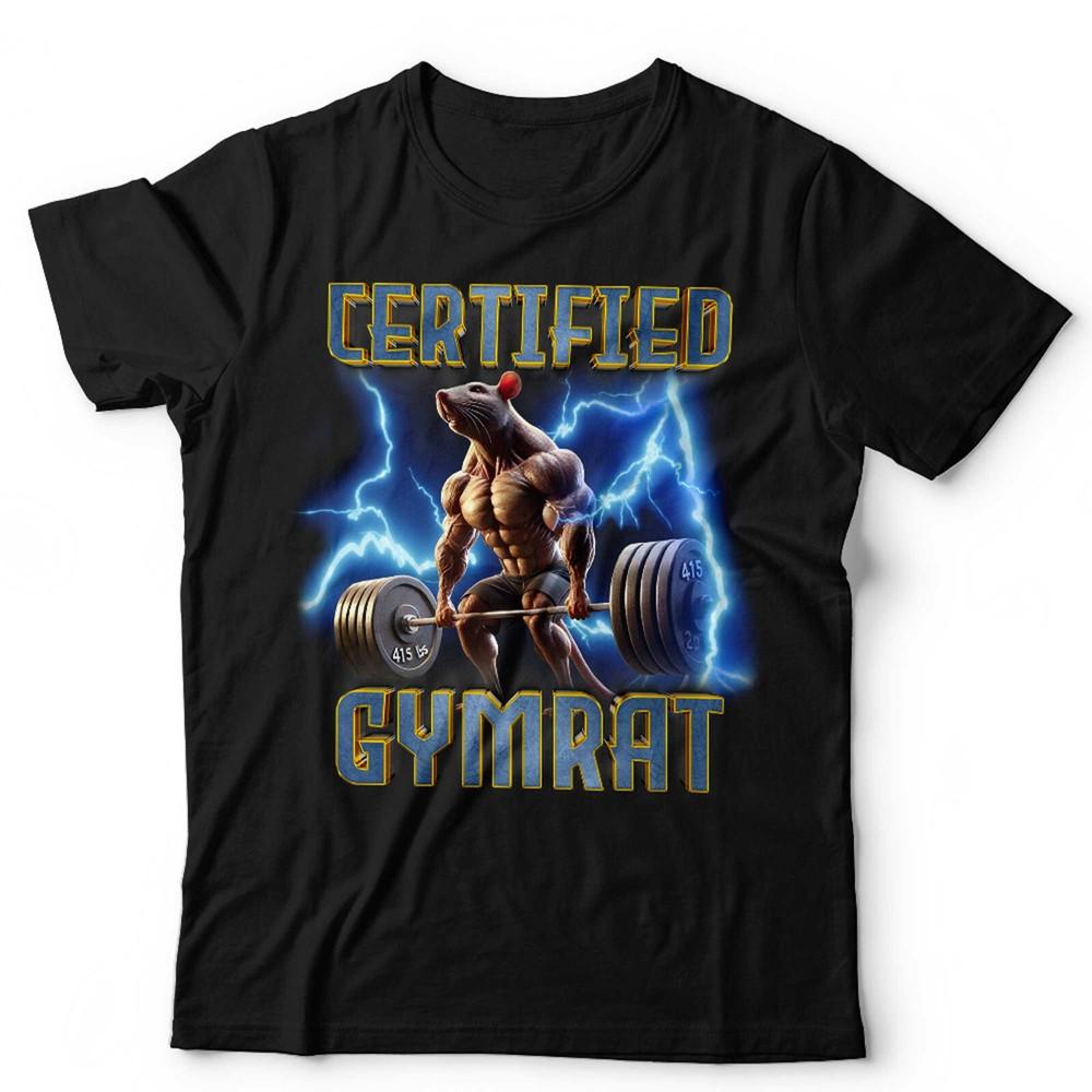 

Workout T Shirt Certified Gym Rat Unisex Training Fitness Bodybuilding Funny 3XL