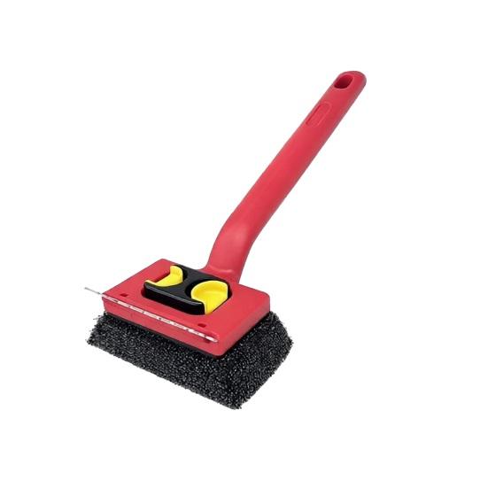 

Щетка для чистки гриля со сменными насадками Безопасный скребок для гриля Встроенный удалитель жира Очиститель для барбекю Инструмент для уличного гриля красный