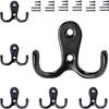 10/5Pcs Coat Hooks Wall-Mounted 2 Hole Towel Hanger For Coats Hat Clothing Home Storage Hook Wall Hook Towel Hanger For Hardware