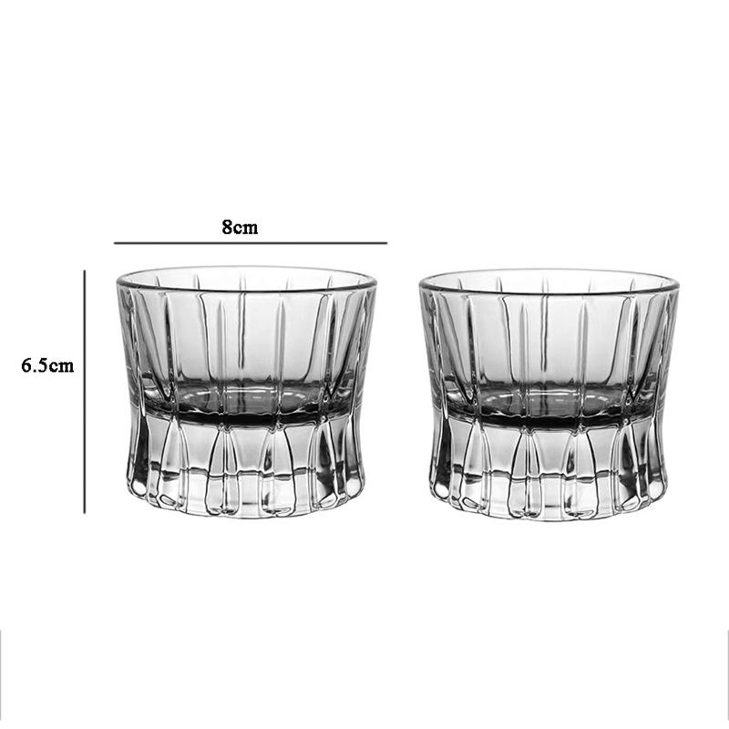 2pcs Sets Whiskey Glass Elegant Thick Bottomed Wine Glass Creative Cocktail Glass Water Cup Party Cold Drink Cup Bar Accessories