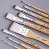 9Pcs Artist Nylon Brush Set Wood Handle Beginner Professional Wall Painting Watercolor Oil Acrylic Paint Board Tools Art Supplie