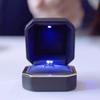 LED Ring Box Octagonal Velvet Wedding Ring Case Jewelry Gift Box with LED Light for Jewelry Display Wedding Engagement