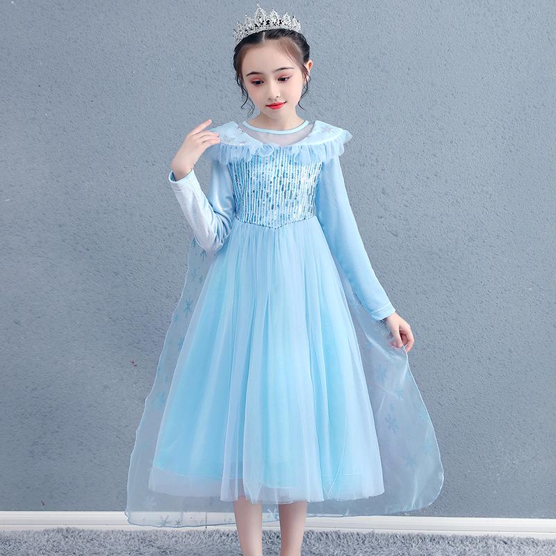 Girls' Long Sleeve Frozen Elsa Christmas Dress