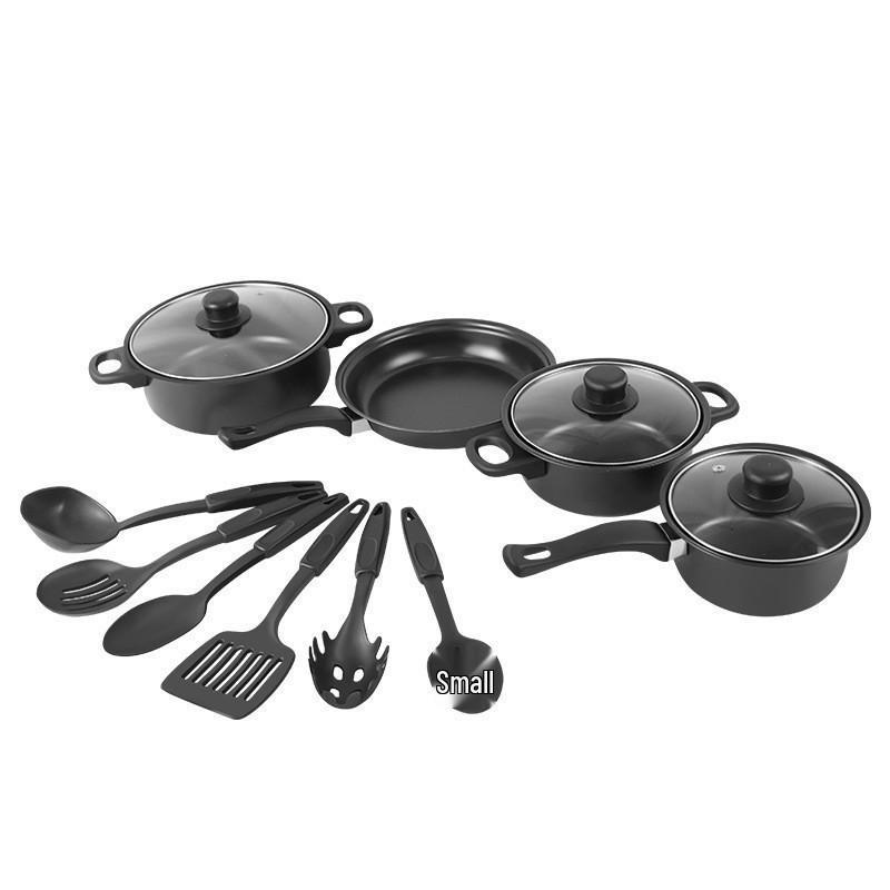 13-Piece Non-Stick Cookware Set: Soup Pot, Stew Pot, Frying Pan - Neutral Color