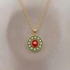 Copper-Plated Gold Sunflower Zircon Necklace - Retro Pendant Jewelry for Women