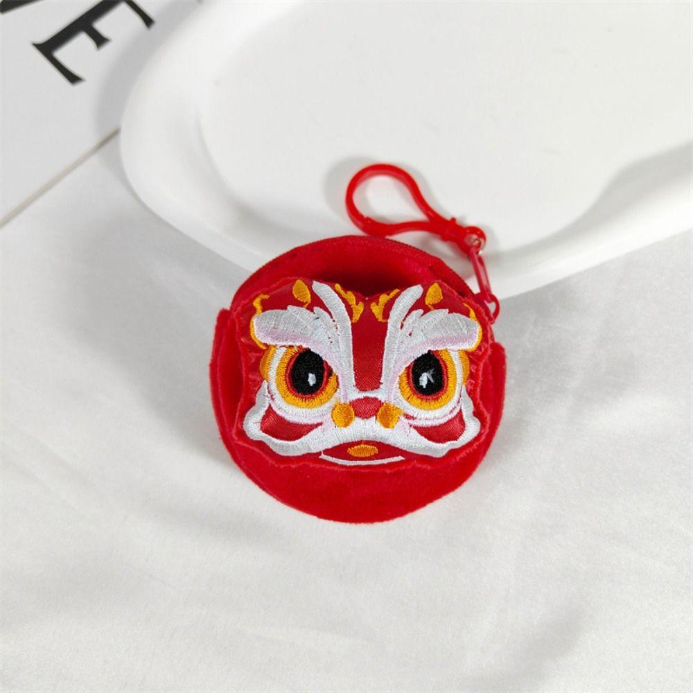 Red Color Dragon Lion Plush Coin Purse Fish Cartoon Lion Storage Bag  Children
