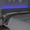 VidaXL Tête de Lit à LED Meuble de Chambre à Coucher Accessoire de Lit Double Tête de Cadre de Lit Intérieur Gris 3121724