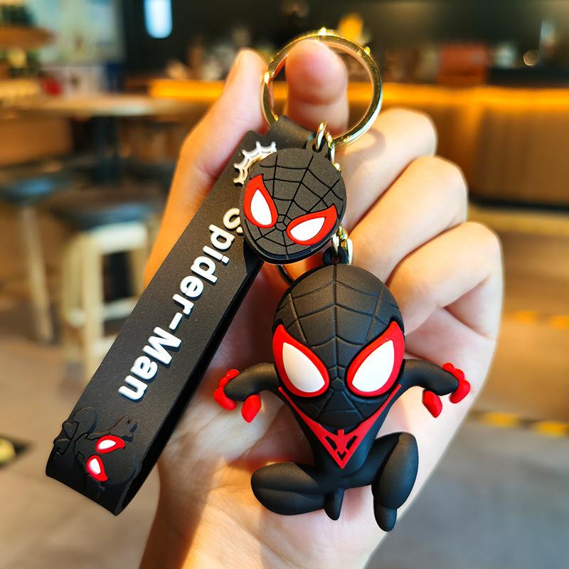 Superhrdina Spiderman Panenka Silikonový Klíčenka Marvel Avengers Pavoučí Klíčenky pro Batoh Doplňky Muži Auto Přívěsek Držák Klíčů