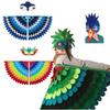 Kids Animal Bird Wings+mask Suit Stage Performance Peacock Owl Parrot Bird Felt Cape Halloween Bird Cosplay Cloak for Girls Boys