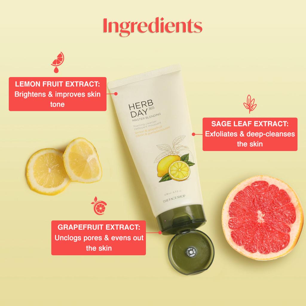 The Face Shop Herb Day 365 Master Blending Cleansing Cream #Lemon&Grapefruit