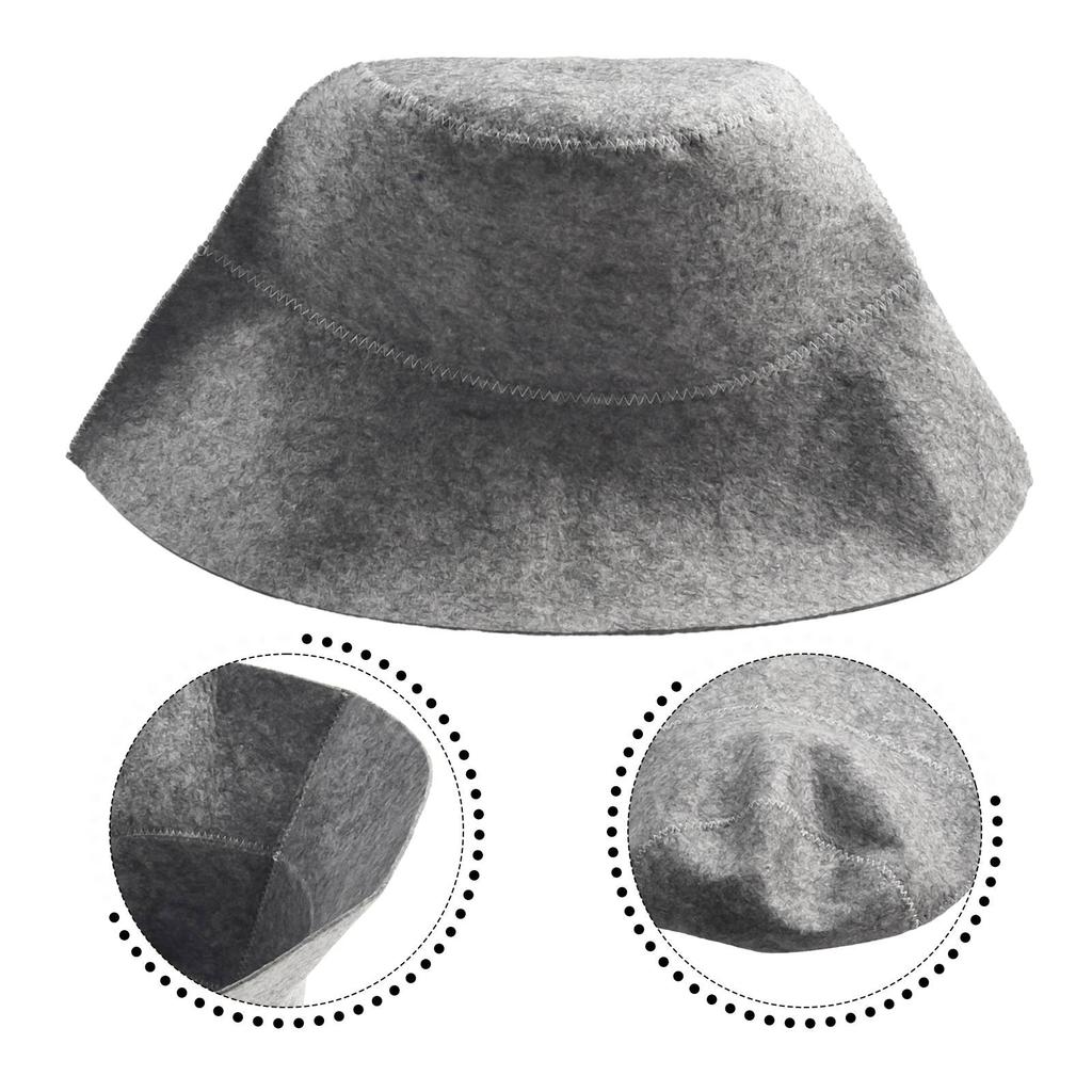 Felt Sauna Hat Anti Heat Russian Cap Thicken Wool Felt Shower Cap Hair Turban For Bath House Head Protection Drop