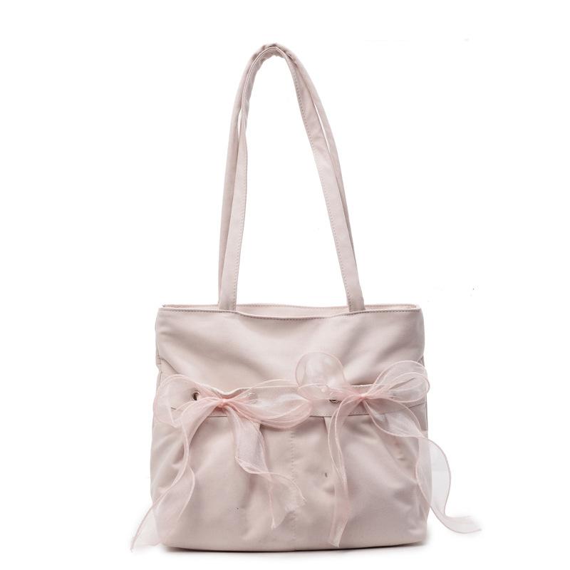 Korean version of fashionable large-capacity underarm commuter bag women's bag 2025 new bow tote bag shoulder bag