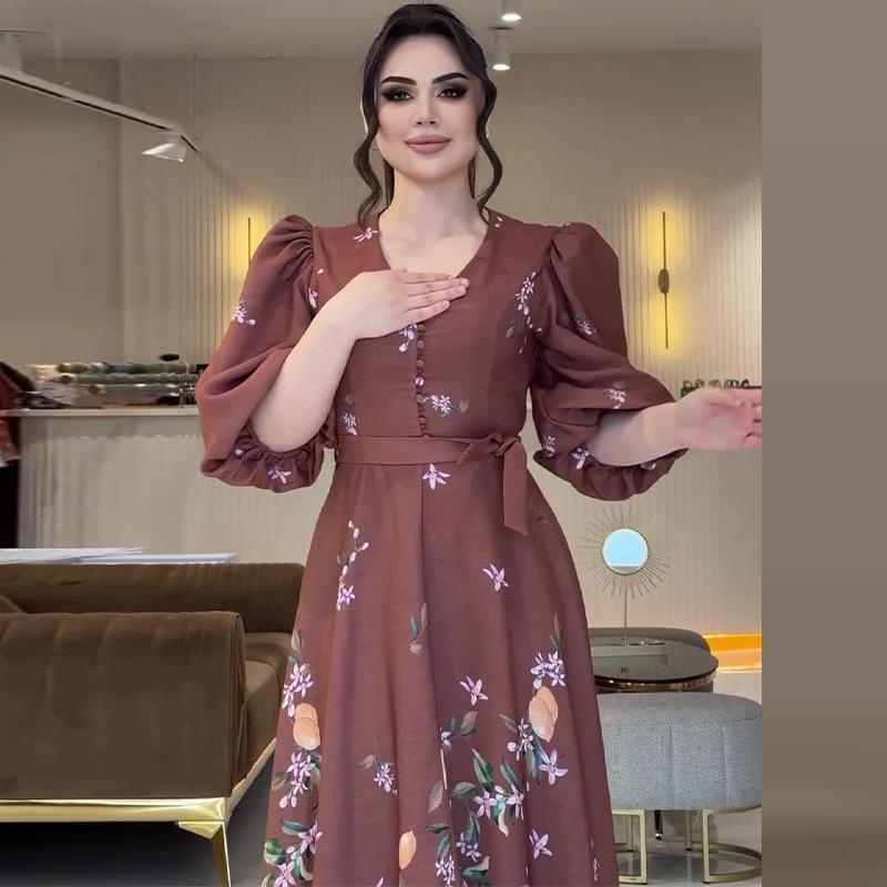 2024 Bohemian Women's Casual Print Long Dress